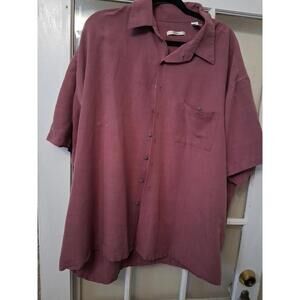 Campia Moda Casual Button Down Maroon Men's 3XLT Short Sleeve